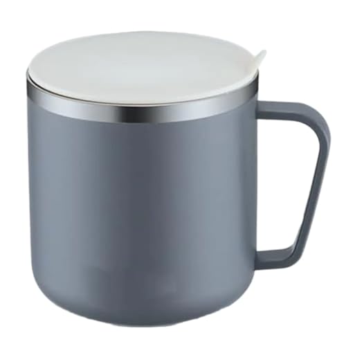 Kivivaka Taza de café aislada de 3,827.2 g con tapa, acero inoxidable 304 de doble pared, vaso térmico a prueba de fugas, vaso de viaje para oficina y hogar, color gris