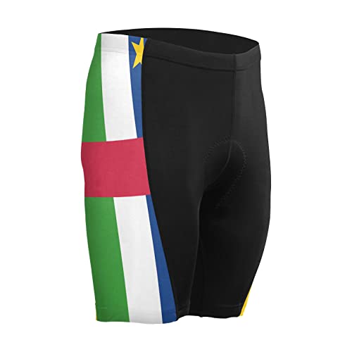 Central African Republic Flag Men's Bike Shorts Padded Cycling Bicycle Biking Shorts Tight Multicolor