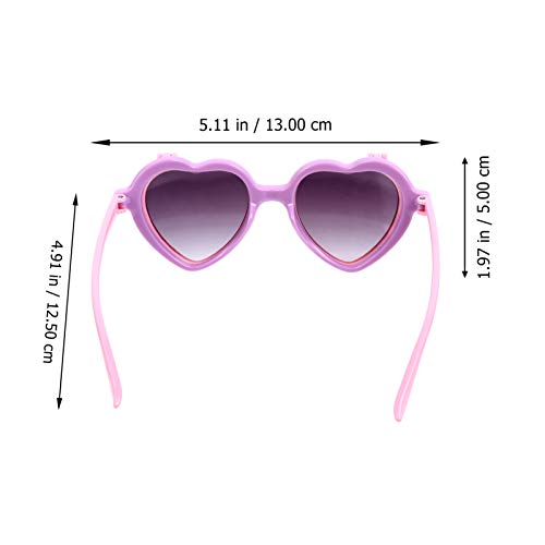 ABOOFAN 2 Pair Kids Youth Heart Shaped Flip Up Sunglasses Eyeglasses for Birthday Holiday Gifts Party Dress Up3
