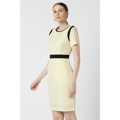 Image of Van Heusen Women's Regular Fit Half Sleeve Mid Thigh Length Sheath Dress