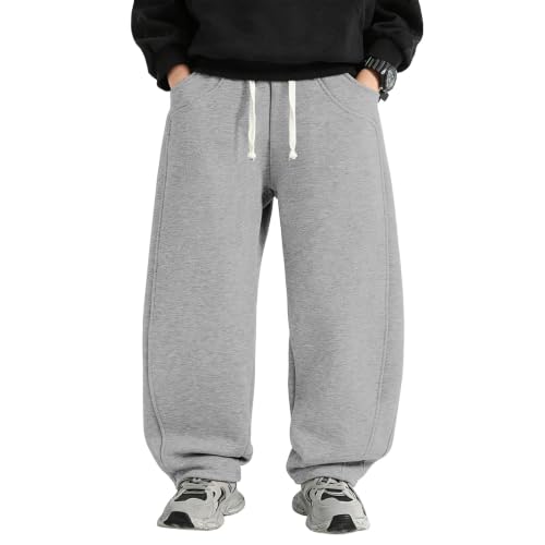 Boys Barrel Sweatpants, Wide Leg Athletic Elastic Waist Baggy Track Pants - image 2