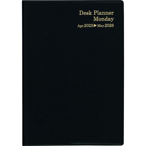 博文館 手帳 2025年 4月始まり A5 ウィークリー デスクプランナー マンデー ブラック No.4246