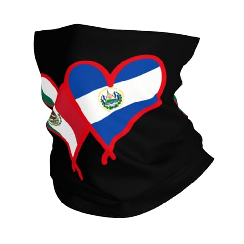 Bandera De México Y Bandera De El Salvador Polainas De Cuello Protección Solar Cuello Pañuelo Secado Rápido Pasamontañas para Pesca Caza Ciclismo 26X30CM