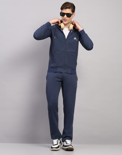 Image of Monte Carlo Mens Regular Fit Solid Collar Neck Full Sleeves Winter Tracksuit| Men Track Suit | Stylish Sportswear Set with Jacket and Lower | Activewear Set For Men's (Pack Of 1)
