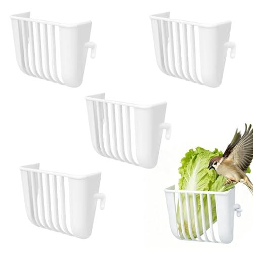 4- Piece Anti Spill Heavy Duty- Bird Vegetable Feeder for Cockatiel | for Conure Macaw Canary Cockatiel Lovebird Indoor Outdoor Home