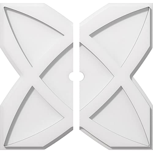 Ekena Millwork CMP16TS2-01000 Titus Architectural Grade PVC Contemporary, Two Piece Urethane Ceiling Medallions 16"OD x 1"ID x 5 1/2"C x 1"P
