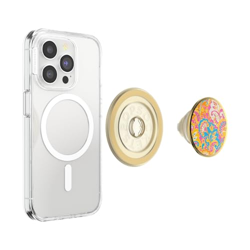 Image of PopSockets Phone Grip for MagSafe, Magnetic Holder, Phone Stand, Gold - Gaudy Gold