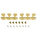 Kluson 3 On A Plate Deluxe Series Tuning Machines - Single Line - Standard Post - Gold With Butterfly Plastic Buttons