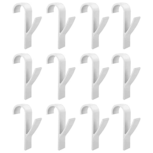 HVZUM12 Stück F Haken für Rundheizkörper,Rundheizkörper weiß Haken/Handtuchhaken/Handtuchhalter/Heizkörperhaken,für alle Standard Heizkörper (Weißer F-Haken)