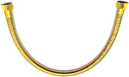 La mejor selección de Fontanería de baño los mejores 5. 42 Tubería de fontanería dorada, conector de válvula de ángulo de 1/2, manguera de inodoro dorada de acero inoxidable para baño, longitud de accesorios de 50 cm