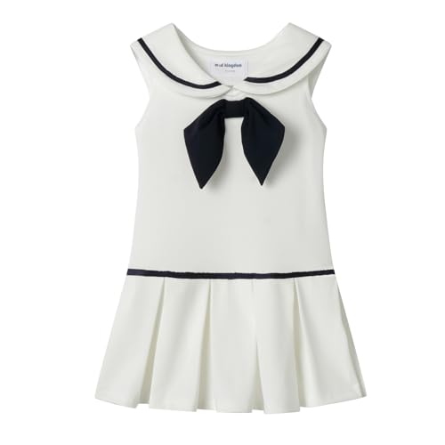 Mud Kingdom Little Girls Nautical Sailor Dress Summer Sleeveless Pleated School Uniform