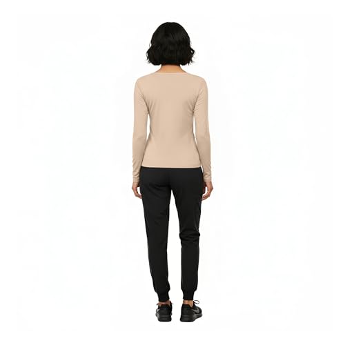 Image of Natural Uniforms Women's Long Sleeve Underscrub T-Shirt - Cotton Blend Scrub Base Layer for Nurses & Medical Professionals