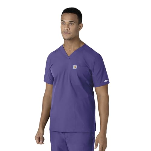 Carhartt Scrubs C16113 Force® Modern Fit V-Neck Top - 4X - Grape