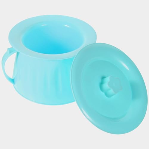 Didiseaon Chamber Pot Lid for Elderly Portable Plastic Urinal Reusable Bedpan Night Urine Pot Blue