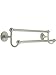 24" Brass Double Towel Bar with Regular Rosettes in Satin Nickel