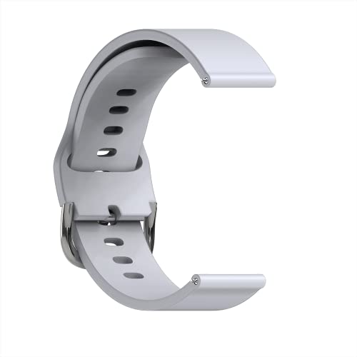 Sounce Silicone 19mm Replacement Band Strap with Metal Buckle Compatible with Boat Xtend Talk, Fireboltt Ninja 3, Fireboltt Ninja 2, Firebollt Rage, Noise Colorfit Pro 2, Noise Colorfit Pulse, Boat Storm Smart Watch & All Watches (Grey)