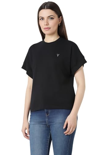 Image of Van Heusen Women's Cotton Regular Fit Half Sleeve Crew Neck Casual Regular Comfort Fit T-Shirt