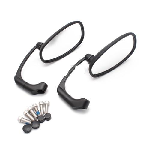 Rétroviseurs moto en aluminium noir retro universels pour look vintage customisé