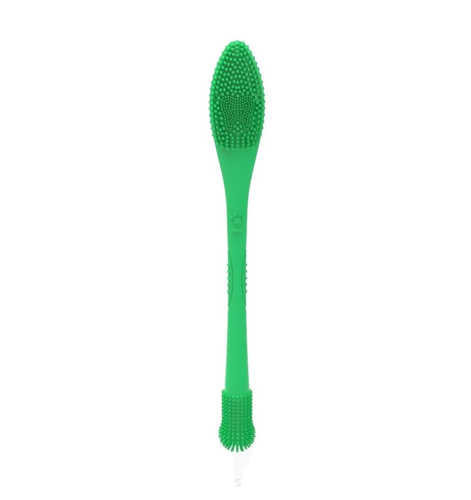 Cepillo de dientes de cerdas suaves for perros y gatos, diseño de doble cabezal antideslizante for una fácil limpieza(Green)