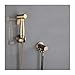 ABZHNM Handheld Bidet Sprayer for Toilet Brushed Brass Portable Baby Cloth Diaper with Hose and Bracket, Feminine Wash, Easy to Install,