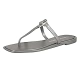 Calvin Klein Women's Edhen Sandal, Silver 040, 10