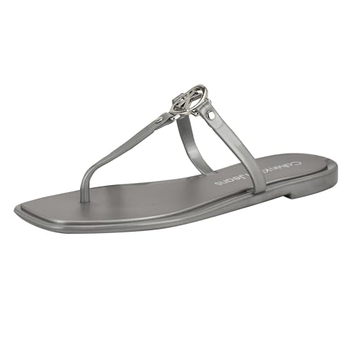 Calvin Klein Women's Edhen Sandal, Silver 040, 7