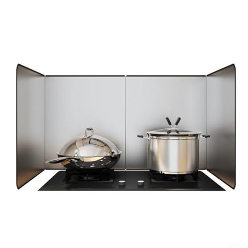 Stove Splatter Guard, Kitchen Foldable Design Grease Splatter Guard Backsplash for Stove Screen Protector(B)