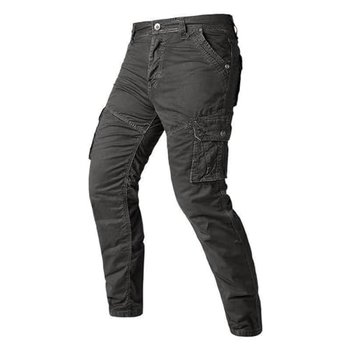 Pantalon cargo droit homme à détails déchirés et poches