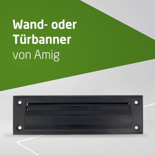 Amig - Briefschlitz für Briefkasten | Für Innen- und Außenwände oder -Türen | Briefeinwurf aus Stahl | Größe 254x73 cm | Schlitzmaße: 198x48 mm| Schwarz Farbe