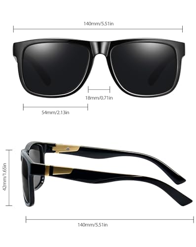 Image of Joopin Polarized Sunglasses Men Women UV400 Protection, Big Chunky Square Sun Glasses, Designer Shades Retro Sunnies Driving