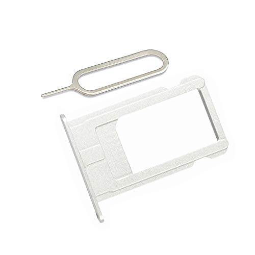 LIBAI-V SIM Card Slot Holder Replacement Part for iPhone 6 Plus Incl Eject Pin + Cloth (Silver)