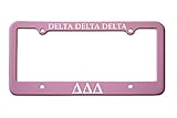 Officially Licensed Delta Delta Delta License Plate Frame - Matte Pink