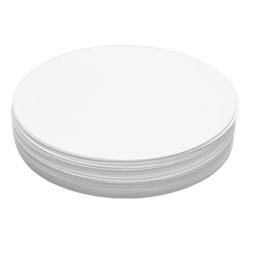 Wifehelper 100Pcs White Plant Fiber Badge Making Paper, Thick Cardstock Round Paper with Blank Design for Pin Buttons Badges - Image 2