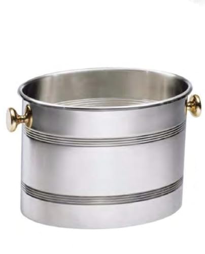 ENOLOGIA BALDUCCI SECCHIELLO SPUMANTIERA OVALE INOX CON POMELLI 2/3 BOTTIGLIE, 6202/4F