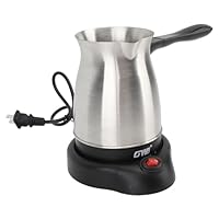 Turkish Coffee Pot, Stainless Steel Arabic, Greek & Turkish Electric Coffee Maker Machine Pot, 600ml Coffee Tea Warmer Kettle with Removable Anti Scald Handle Cordless Base for Home & Travel