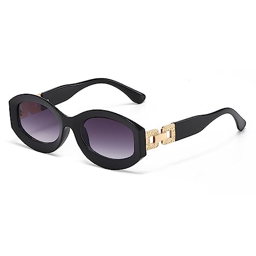 Lunettes de soleil femmes rétro MUTYNE vintage ovale UV400 noir