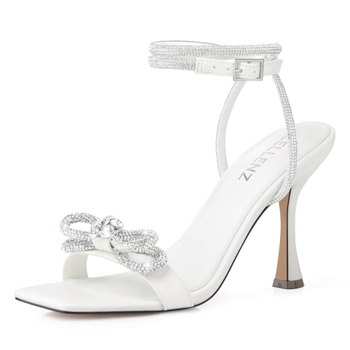 Image of CELLENZ Women Bow Heels Sandal: Comfortable Sparkly Kitten Heeled