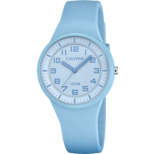 Imagen de CALYPSO Reloj Mujer Analógico de Caucho Azul Movimiento de Cuarzo Relojes Mujer Cristal de Alta Resistencia Resistente al Agua 10 ATM K5851