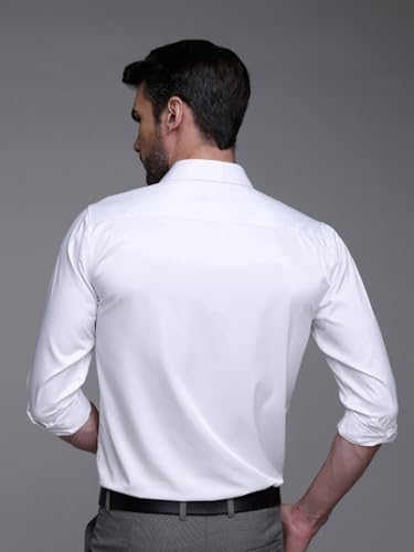 Image of IndoPrimo Men's Satin Shirt with Spread Collar Neck Line Solid Pattern Full Sleeves Regular Fit Western Style and Standard Length