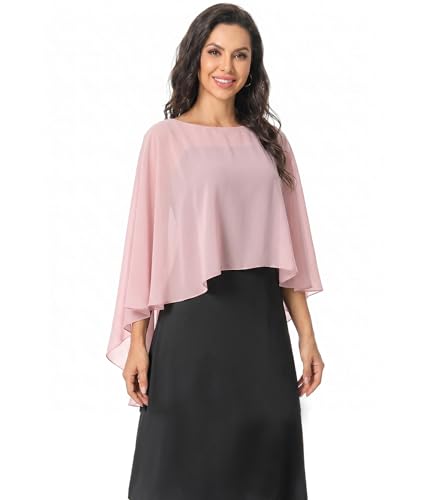 Image of Baoqiya Chiffon Capes Sheer Capelets Long Cape Poncho For Women Plus Size