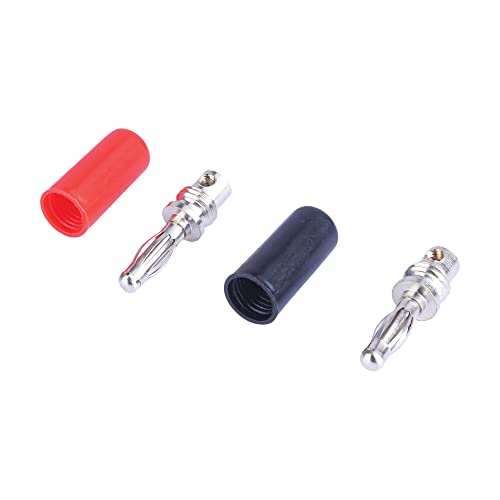 Image of MX 4 mm Banana Connector Plugs - Beryllium Copper Speaker Cable Connectors for Amplifiers, Speakers and Audio Devices | Pack of 10 (5 Red + 5 Black)