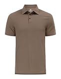 GymSmart Brown Polo Shirts for Men Short Sleeve Casual Work Polos 2XL