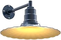 Vista 55 de Steel Lighting Co. Highland Park - Luz de granero Montada en la pared al aire libre Onda radial de 16 pulgadas Brazo recto de 11 pulgadas