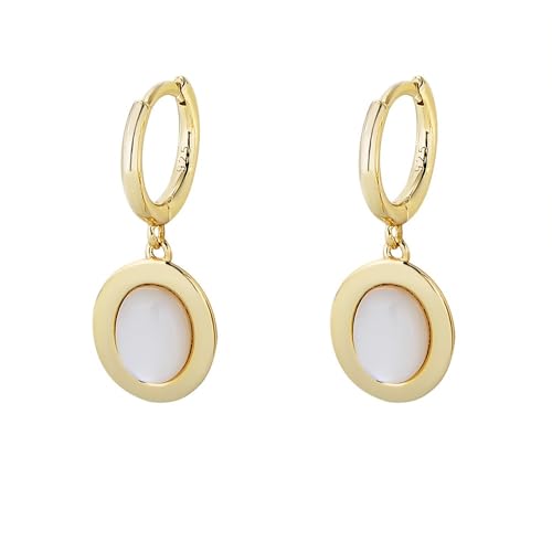 Boucles d'oreilles pendantes nacre et coquillage blanc créoles artisanales de déclaration