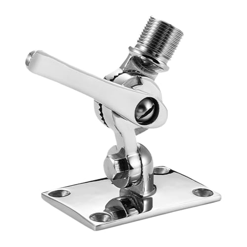 CHMIFTNX 1pcs 316 Stainless Steel Adjustable Base VHF Antenna Dual Axis Ratchet Mounts Antenna Base Boat Hardware