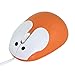 Cute Animal Rabbit Shape USB Wired Corded Mouse Mini Small Kids Children Optical Mice Travel Mouse for Desktop PC Laptop Computer,1200DPI 3 Buttons with 3.6 Feet Cord (Orange)