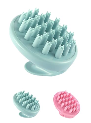 Gtzbcivシャンプーブラシ 頭皮洗浄ブラシ ヘアブラシ ヘアケアブラシ クレンジングブラシ 頭皮マッサージ スカルプケア ABS製 頭皮ケア用シャンプーブラシ (ブルー(2個))