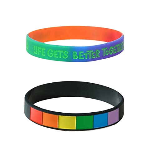 Accesorios LGBTQ Gay Pride Bracelet 2Pack con caja de regalo, Transgender Stuff Bi Bisexual Trans Lesbian Pansexual Regalos para adolescentes Hombres Mujeres Día de San Valentín 08 Cover
