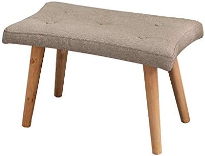 N/A Modern Sofa Stool, Rectangular Living Room Solid Wood Fabric Stool, Living Room Shoe Changing Stool