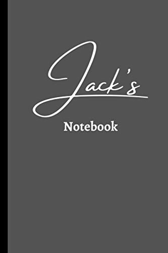 Jack's Notebook: Jack Personalised Name Notebook - Grey (120 Pages 6 x 9 inches)
